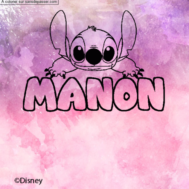 Coloriage MANON - d&eacute;cor Stitch