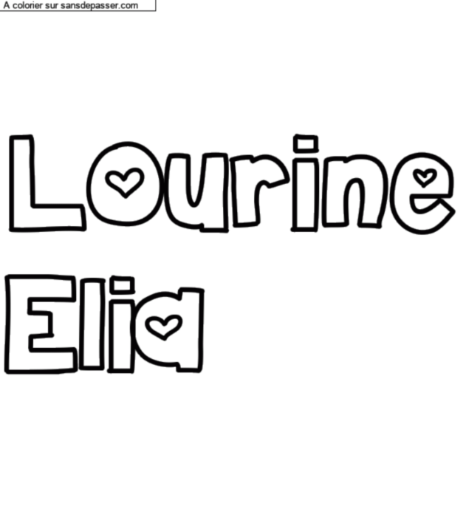 Coloriage pr&eacute;nom personnalis&eacute; "Lourine
Elia" par un invit&eacute;