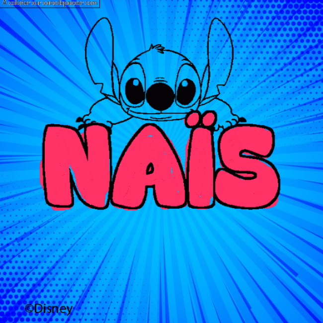 Coloriage pr&eacute;nom NA&Iuml;S - d&eacute;cor Stitch par man2