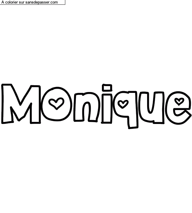 Coloriage pr&eacute;nom personnalis&eacute; "Monique" par un invit&eacute;