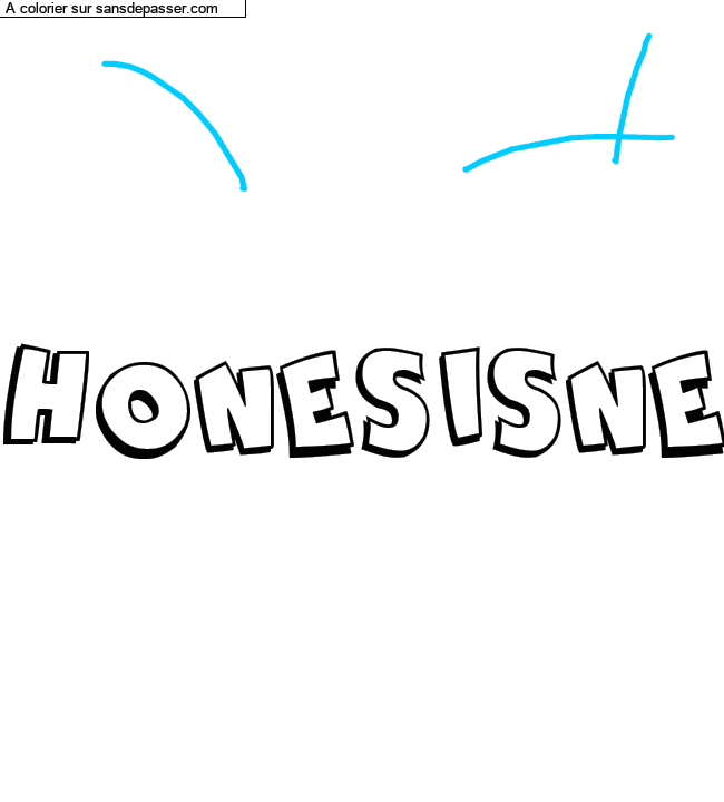 Coloriage pr&eacute;nom personnalis&eacute; "HONESISNE" par un invit&eacute;