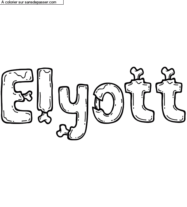 Coloriage pr&eacute;nom personnalis&eacute; "Elyott" par un invit&eacute;