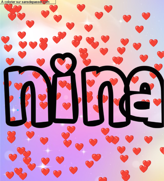 Coloriage pr&eacute;nom personnalis&eacute; "Nina" par un invit&eacute;