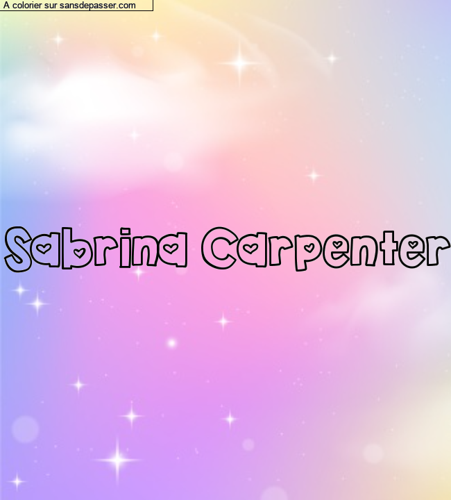 Coloriage pr&eacute;nom personnalis&eacute; "Sabrina Carpenter" par lise50