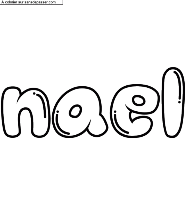Coloriage pr&eacute;nom personnalis&eacute; "nael" par un invit&eacute;