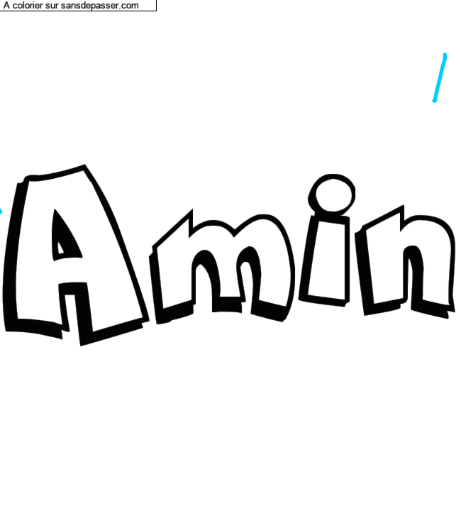 Coloriage pr&eacute;nom personnalis&eacute; "Amin" par un invit&eacute;
