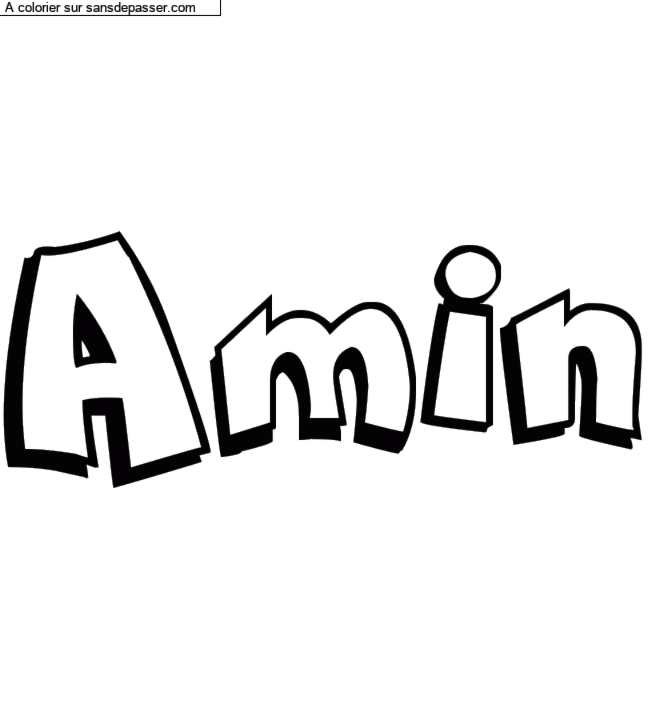 Coloriage pr&eacute;nom personnalis&eacute; "Amin" par un invit&eacute;
