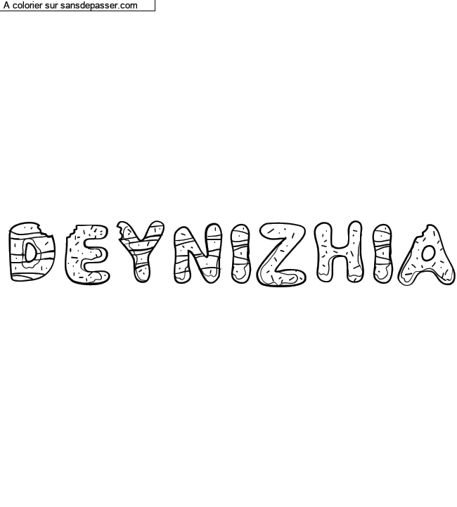 Coloriage pr&eacute;nom personnalis&eacute; "deynizhia" par un invit&eacute;