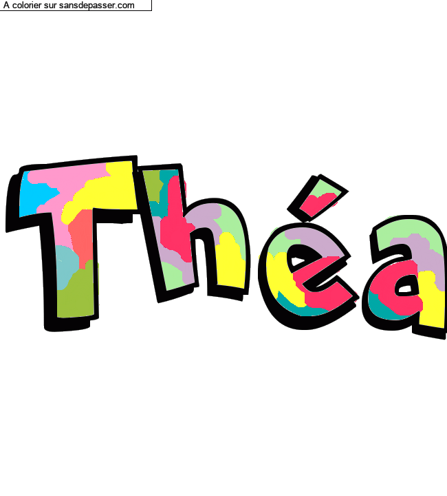 Coloriage pr&eacute;nom personnalis&eacute; "Th&eacute;a" par un invit&eacute;