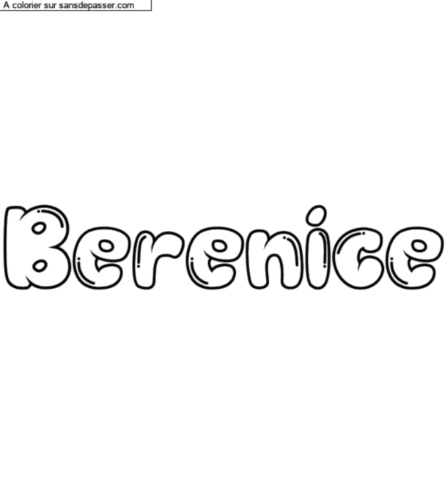Coloriage pr&eacute;nom personnalis&eacute; "Berenice" par un invit&eacute;