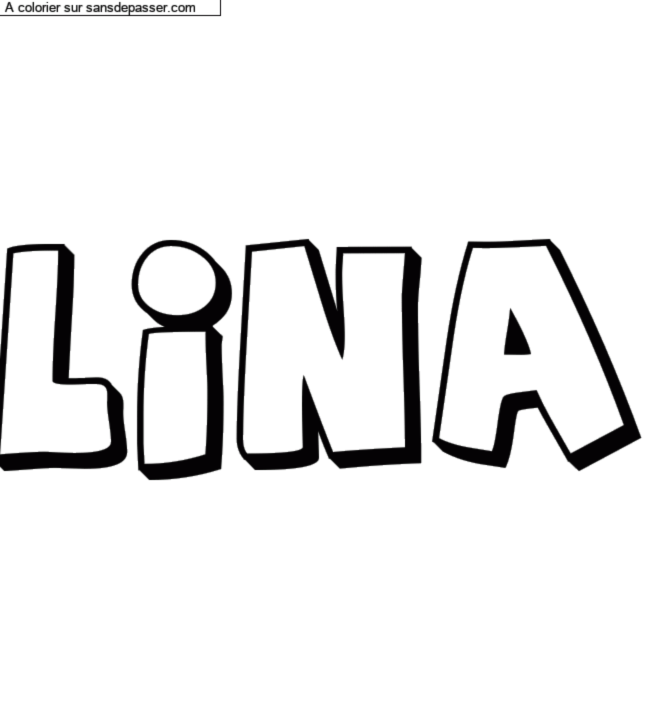 Coloriage pr&eacute;nom personnalis&eacute; "Lina" par Noemie