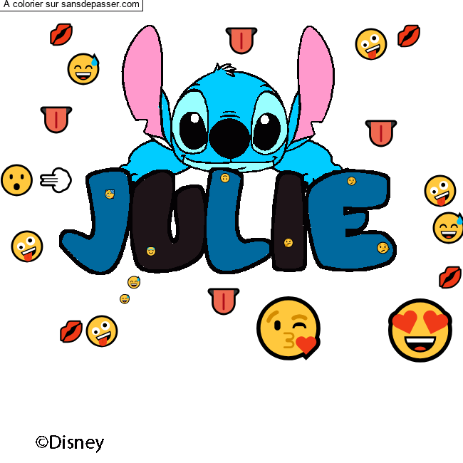 Coloriage JULIE - d&eacute;cor Stitch