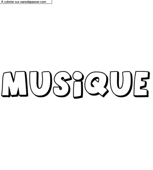 Coloriage pr&eacute;nom personnalis&eacute; "Musique" par un invit&eacute;