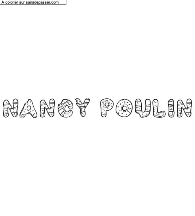 Coloriage prénom personnalisé "NANCY POULIN" par un invité
