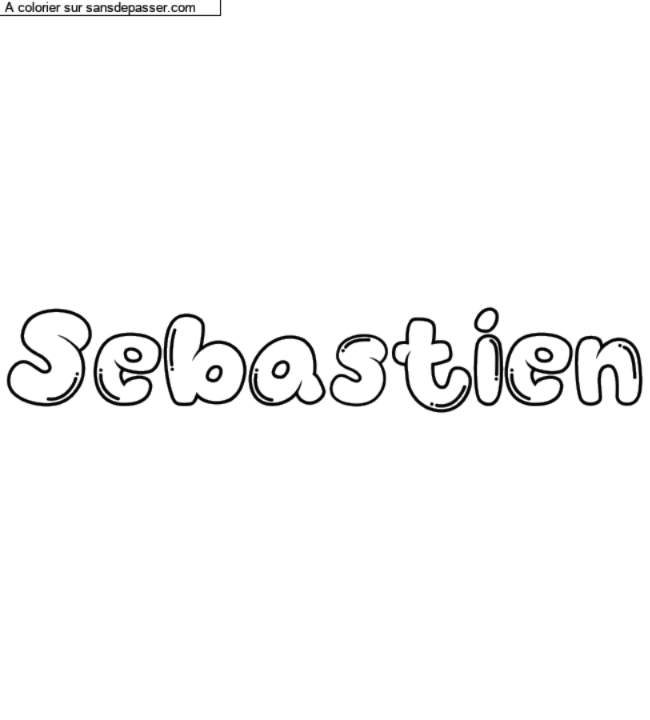Coloriage prénom personnalisé "Sebastien" par un invité