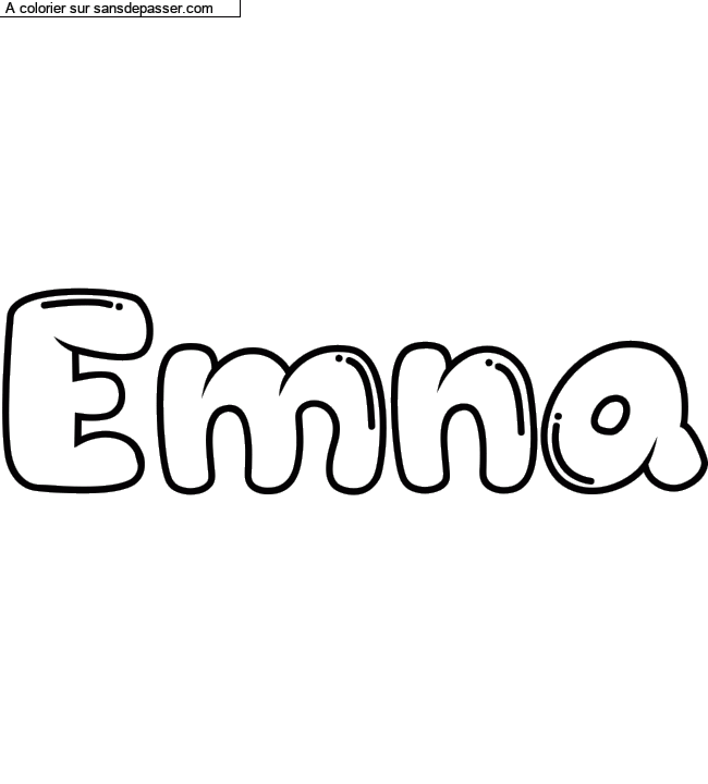 Coloriage prénom personnalisé "Emna" par un invité