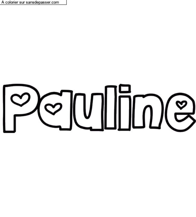 Coloriage prénom personnalisé "Pauline" par un invité