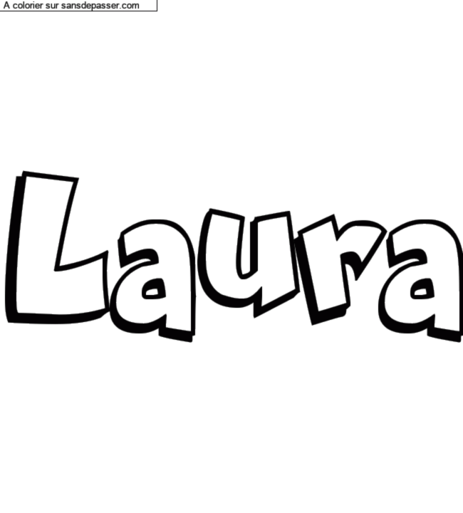 Coloriage pr&eacute;nom personnalis&eacute; "Laura" par un invit&eacute;
