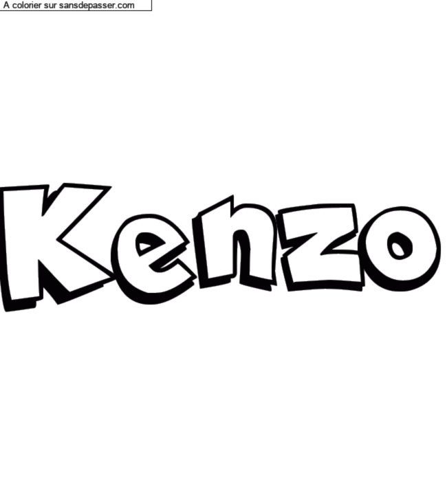 Coloriage pr&eacute;nom personnalis&eacute; "Kenzo" par un invit&eacute;