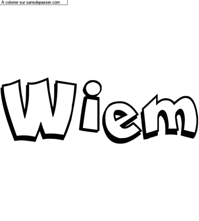 Coloriage pr&eacute;nom personnalis&eacute; "Wiem" par un invit&eacute;