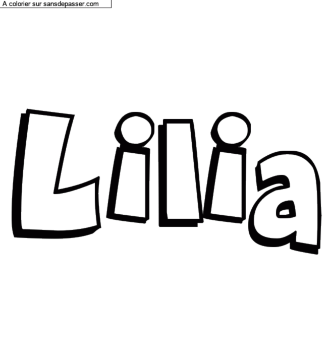 Coloriage pr&eacute;nom personnalis&eacute; "Lilia" par un invit&eacute;