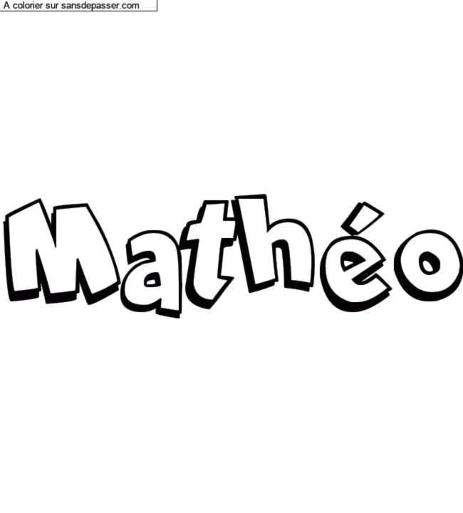 Coloriage pr&eacute;nom personnalis&eacute; "Math&eacute;o" par un invit&eacute;