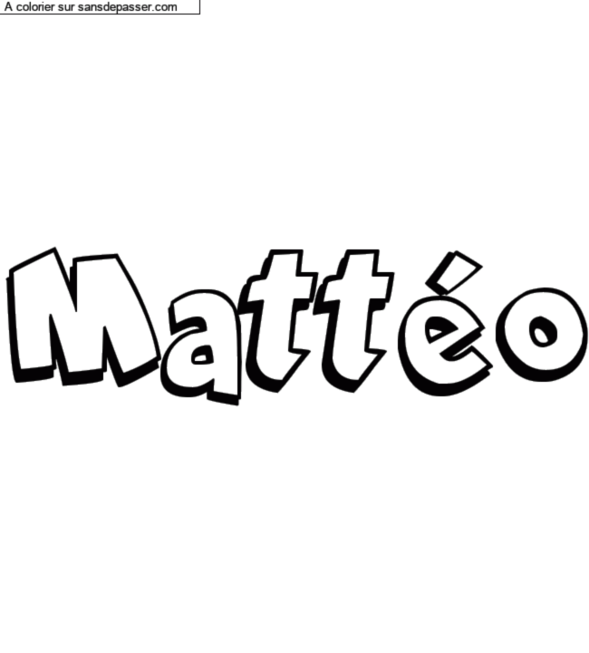 Coloriage pr&eacute;nom personnalis&eacute; "Matt&eacute;o" par un invit&eacute;