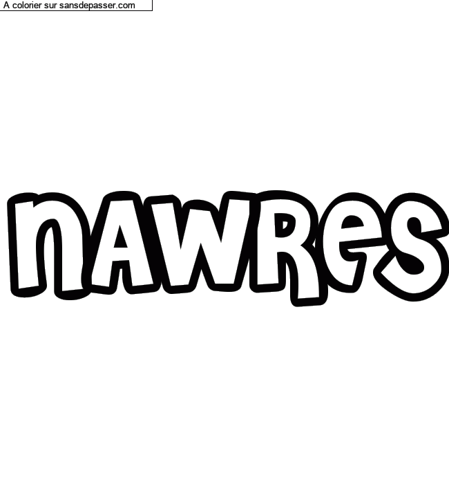 Coloriage pr&eacute;nom personnalis&eacute; "NAWRES" par un invit&eacute;