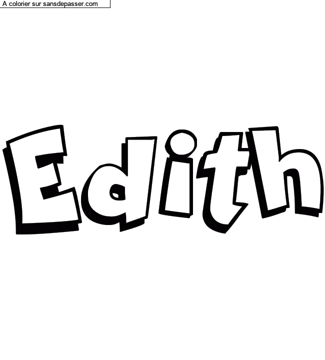 Coloriage pr&eacute;nom personnalis&eacute; "Edith" par un invit&eacute;