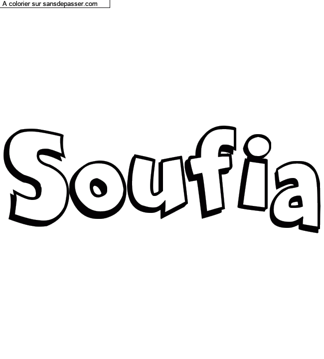 Coloriage pr&eacute;nom personnalis&eacute; "Soufia" par un invit&eacute;