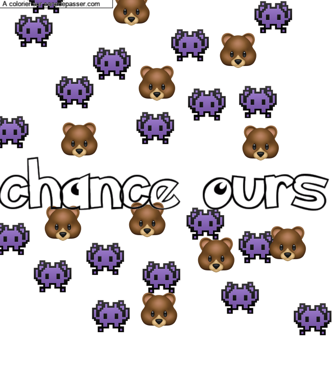 Coloriage pr&eacute;nom personnalis&eacute; "chance ours" par un invit&eacute;