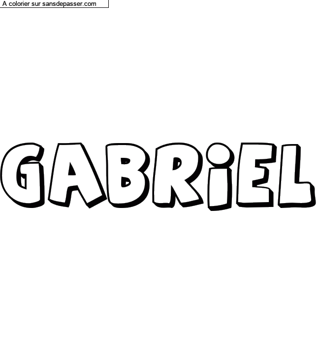 Coloriage pr&eacute;nom personnalis&eacute; "gabriel" par un invit&eacute;