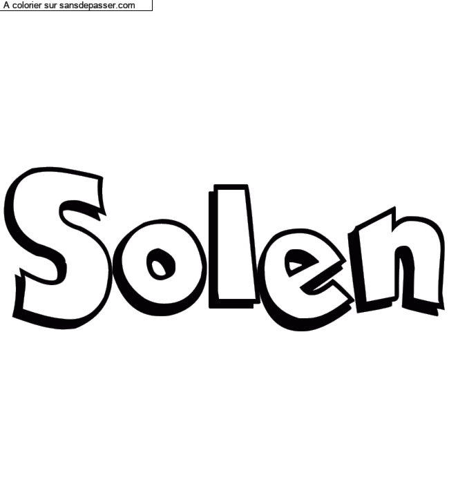 Coloriage pr&eacute;nom personnalis&eacute; "Solen" par un invit&eacute;