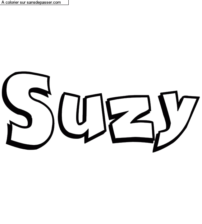Coloriage pr&eacute;nom personnalis&eacute; "Suzy" par un invit&eacute;