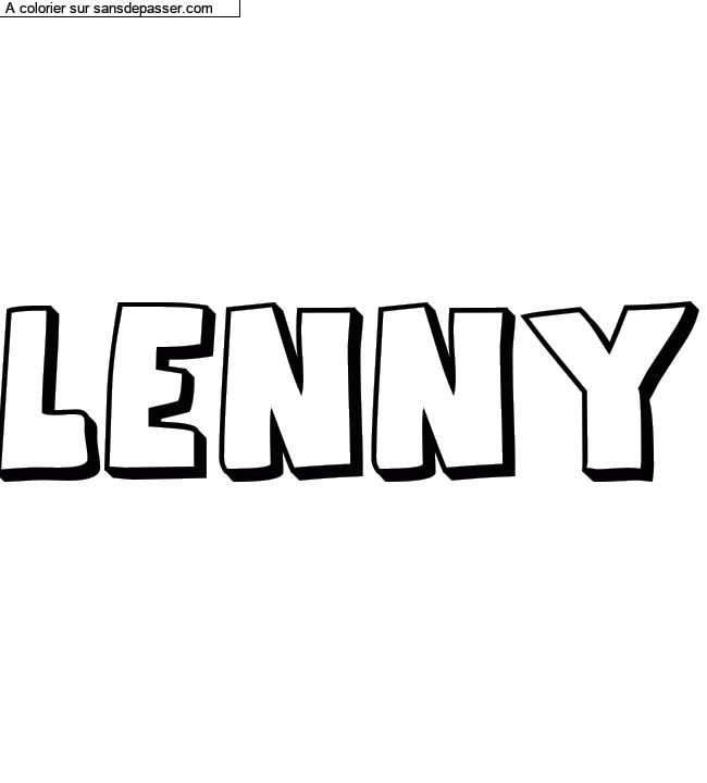 Coloriage pr&eacute;nom personnalis&eacute; "LENNY" par un invit&eacute;