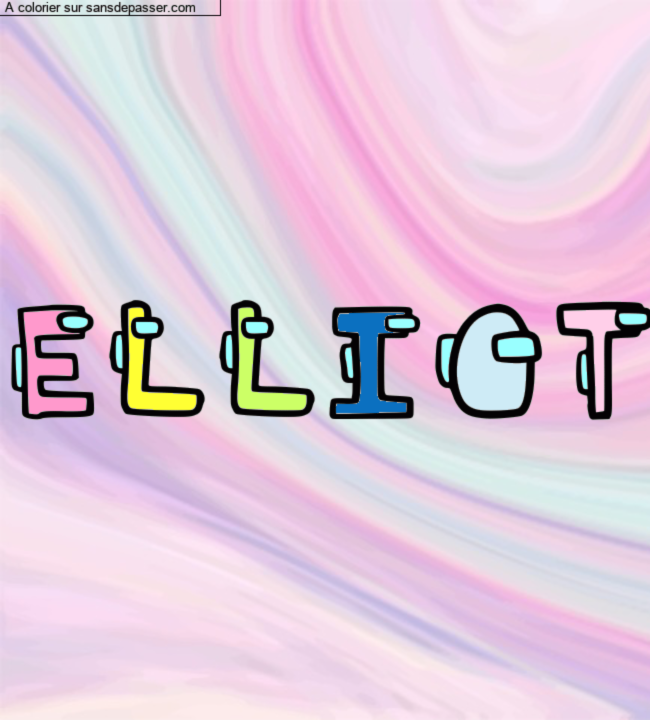 Coloriage pr&eacute;nom personnalis&eacute; "ELLIOT" par ElliotCharlotte