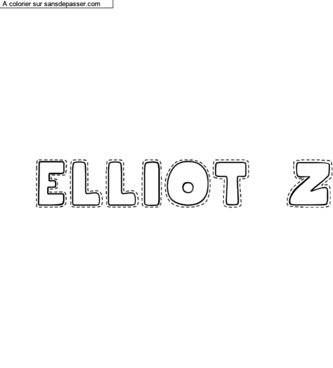 Coloriage prénom personnalisé ".elliot'z" par un invité