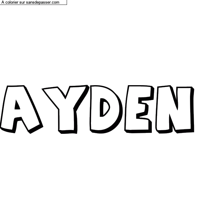 Coloriage pr&eacute;nom personnalis&eacute; "AYDEN" par un invit&eacute;