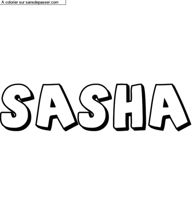 Coloriage pr&eacute;nom personnalis&eacute; "SASHA" par un invit&eacute;