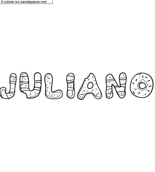 Coloriage pr&eacute;nom personnalis&eacute; "Juliano" par un invit&eacute;