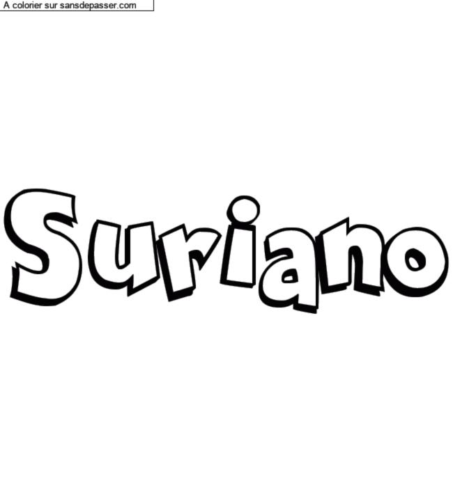 Coloriage pr&eacute;nom personnalis&eacute; "Suriano" par un invit&eacute;