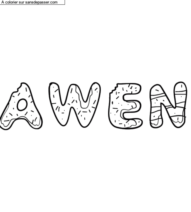 Coloriage pr&eacute;nom personnalis&eacute; "Awen" par un invit&eacute;
