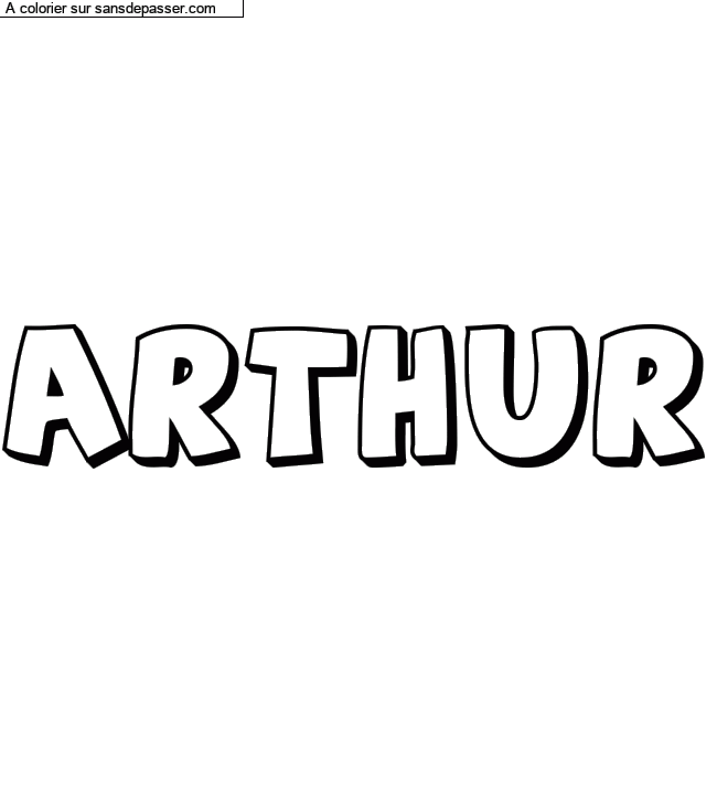 Coloriage pr&eacute;nom personnalis&eacute; "Arthur" par un invit&eacute;