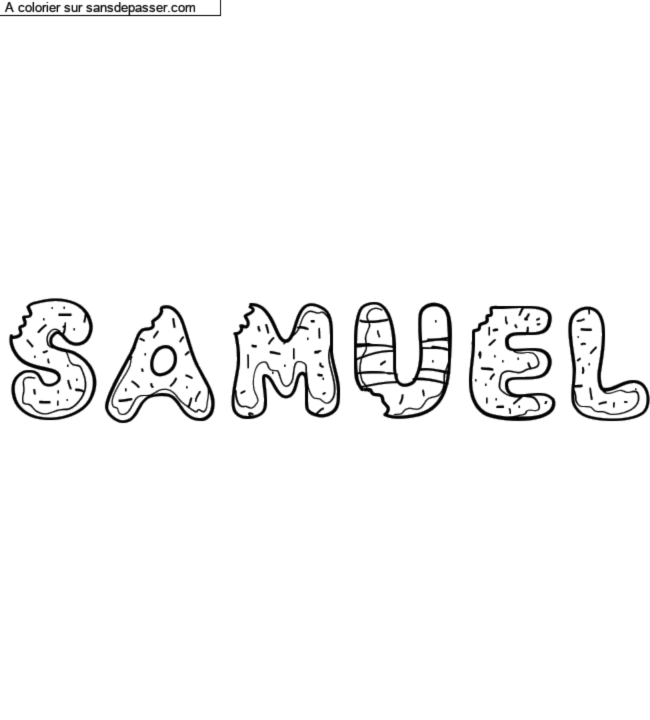 Coloriage pr&eacute;nom personnalis&eacute; "Samuel" par Groupe 301