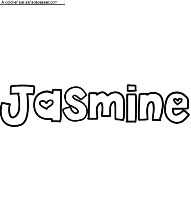 Coloriage pr&eacute;nom personnalis&eacute; "Jasmine" par Groupe 301