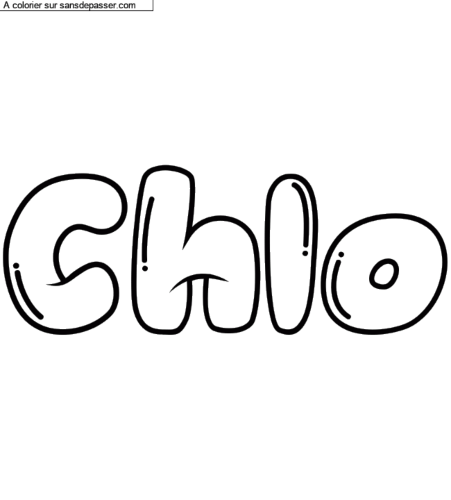 Coloriage pr&eacute;nom personnalis&eacute; "Chlo&eacute;" par Groupe 301