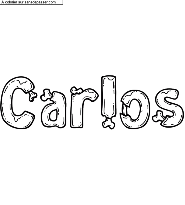 Coloriage pr&eacute;nom personnalis&eacute; "Carlos" par Groupe 301