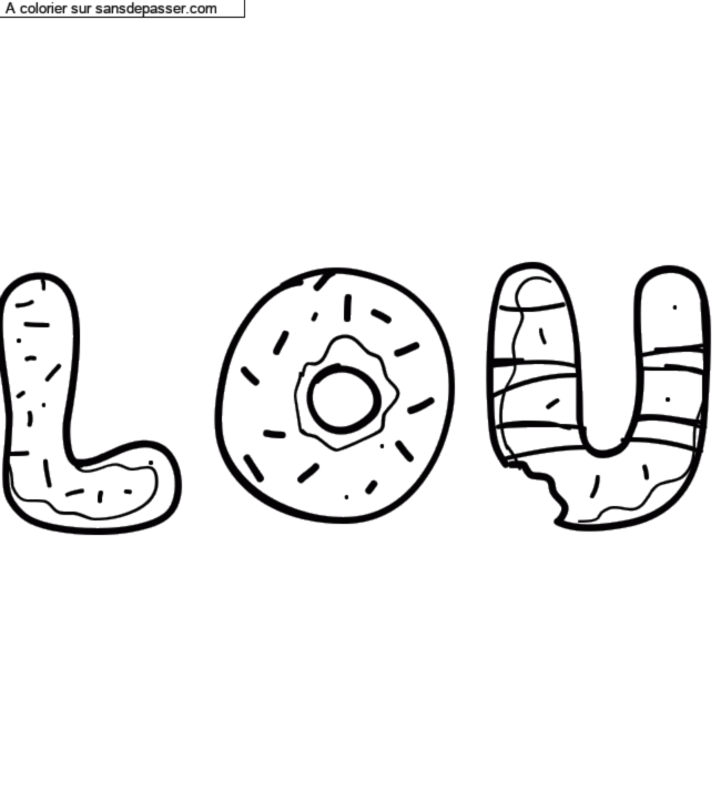 Coloriage pr&eacute;nom personnalis&eacute; "Lou" par Groupe 301
