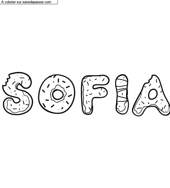 Coloriage pr&eacute;nom personnalis&eacute; "Sofia" par Groupe 301