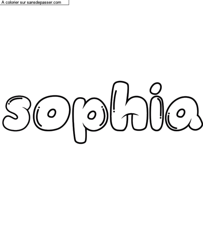 Coloriage pr&eacute;nom personnalis&eacute; "sophia" par Groupe 301